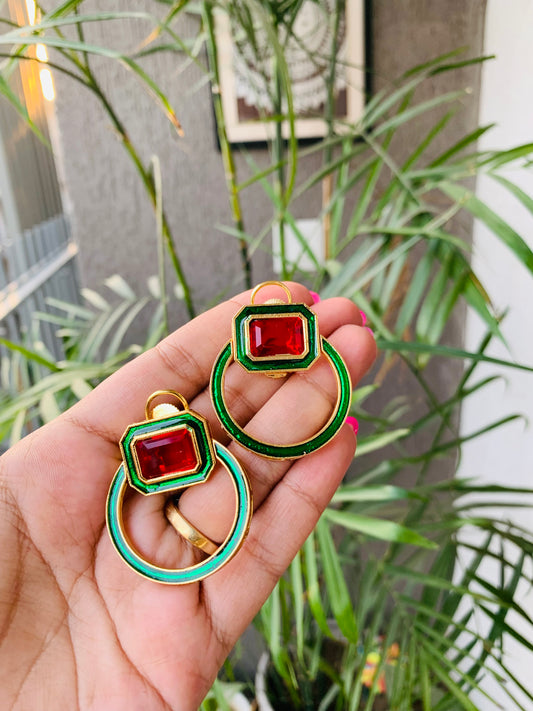 Big Stone Ring Earrings