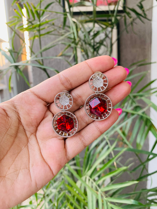 Round Drop Swarovski Earrings