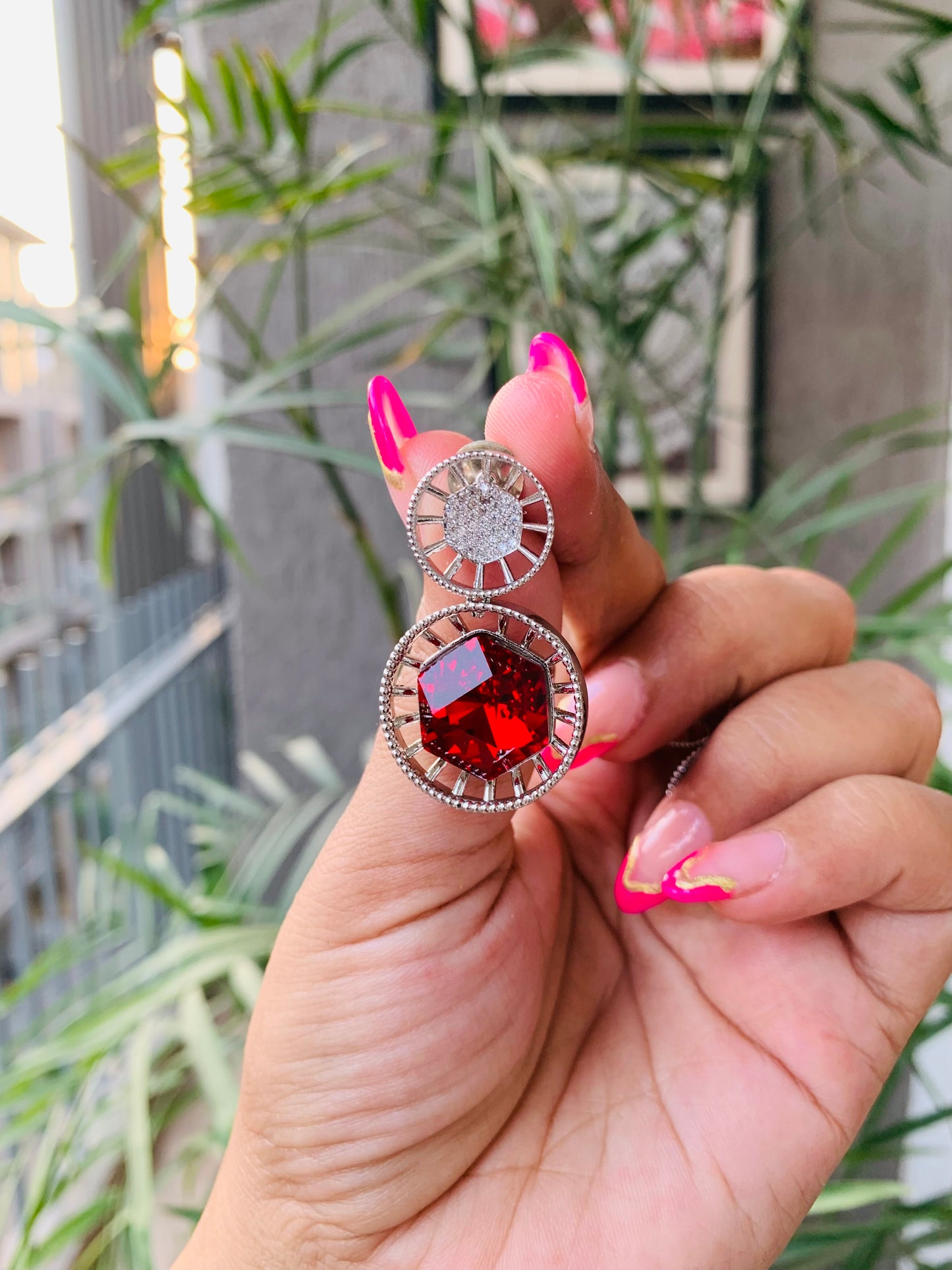 Round Drop Swarovski Earrings