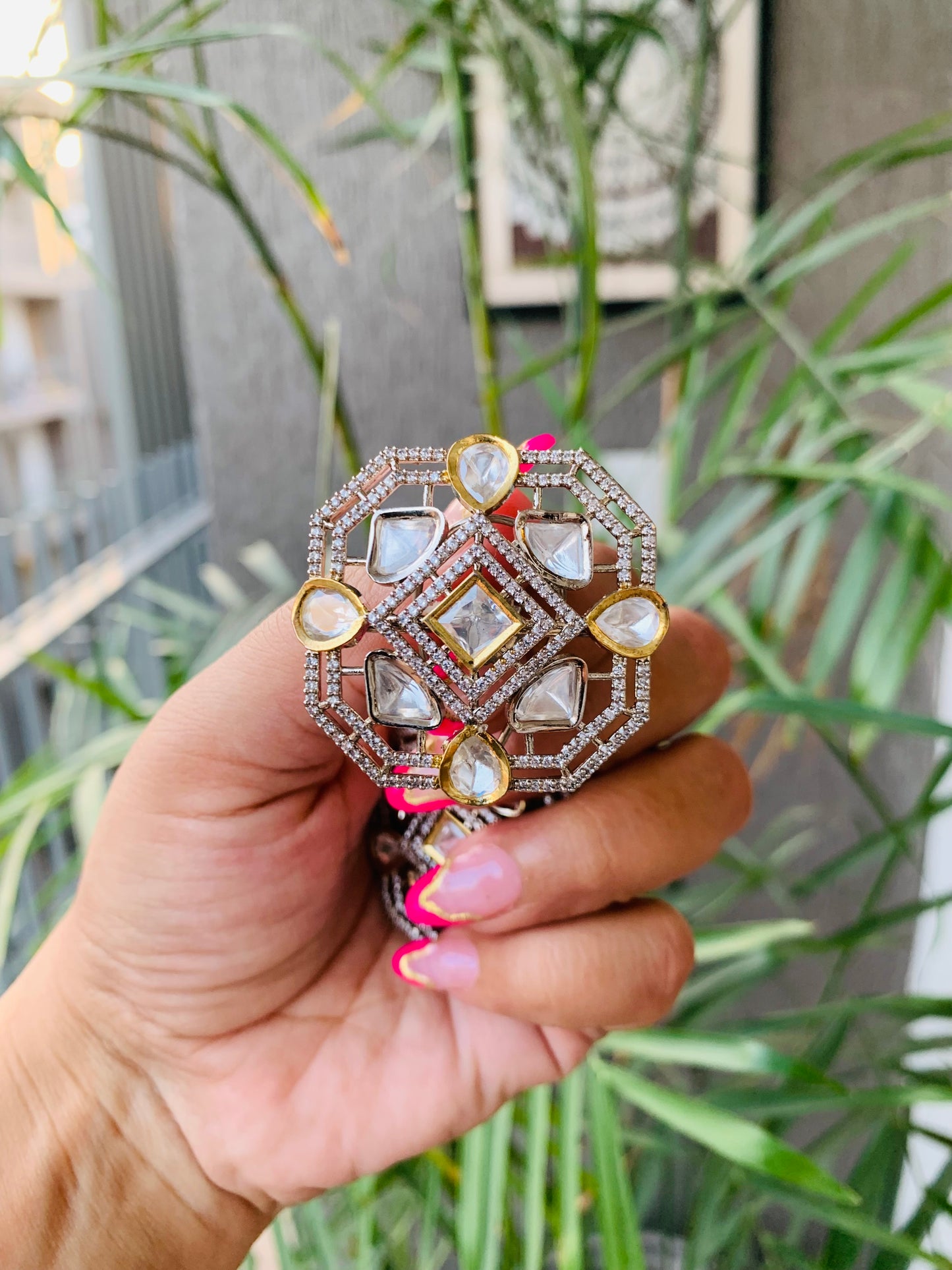 Kundan Big Square Studs