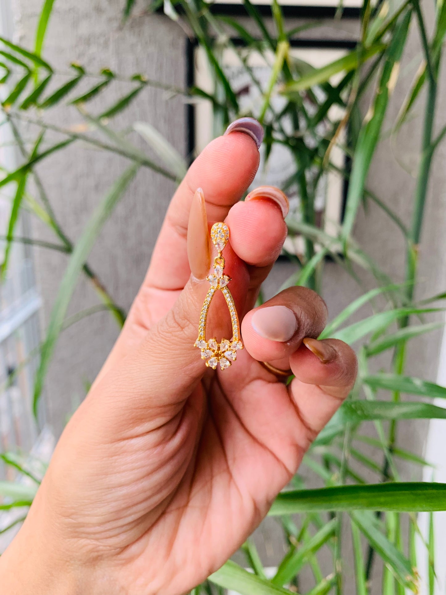 Flower Long Drop Earrings