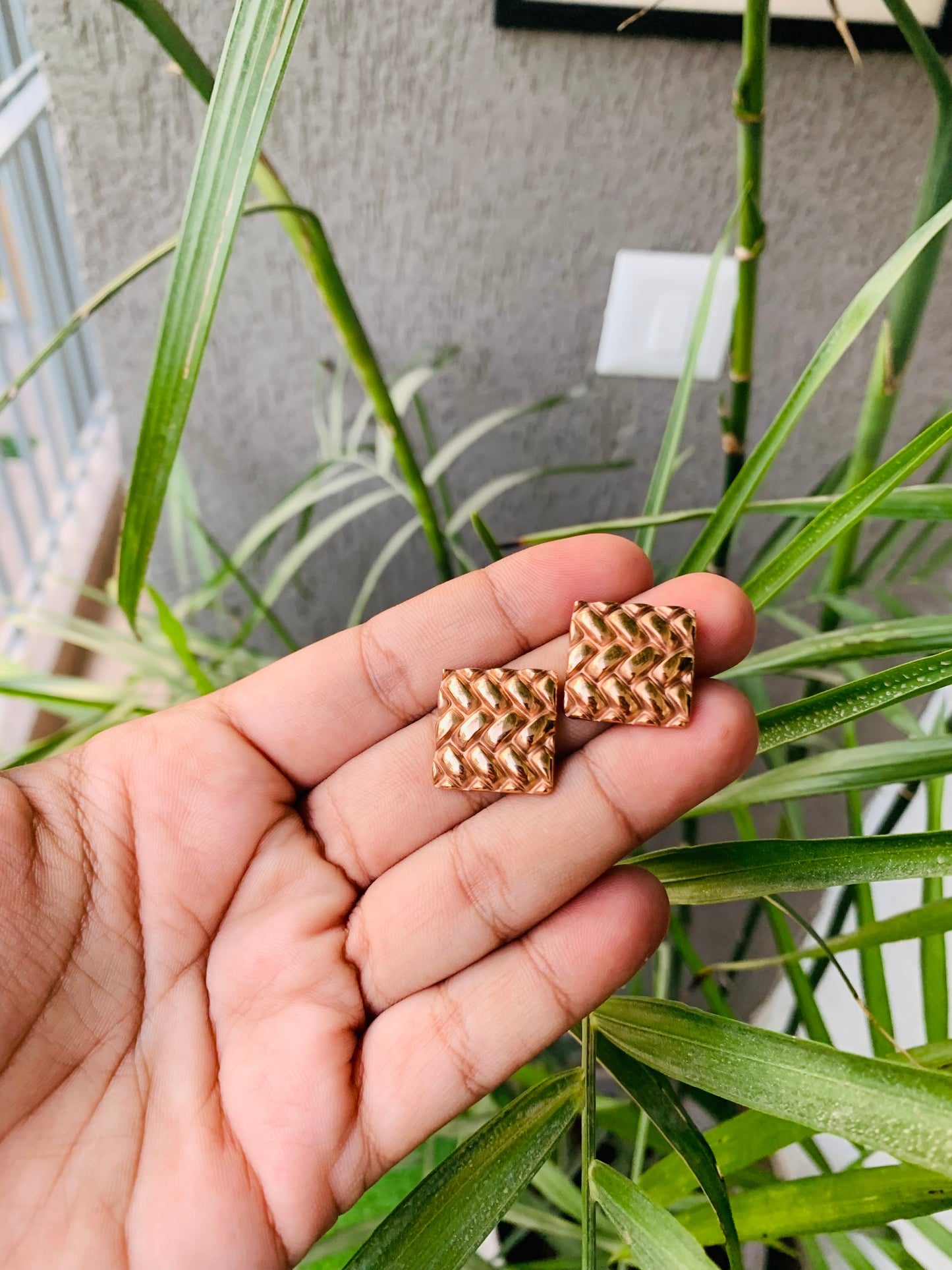 Rosegold Square Designer Studs