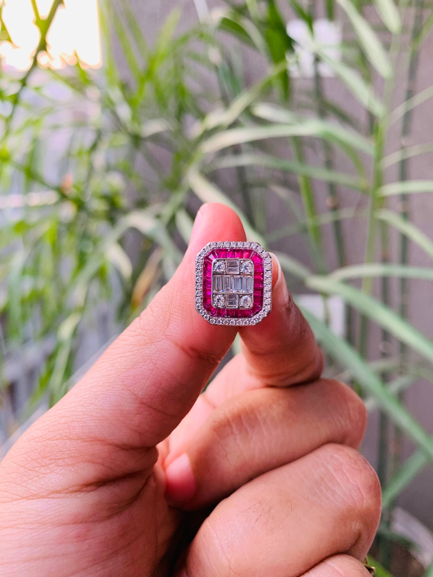 925 Sterling Silver Ruby Studs