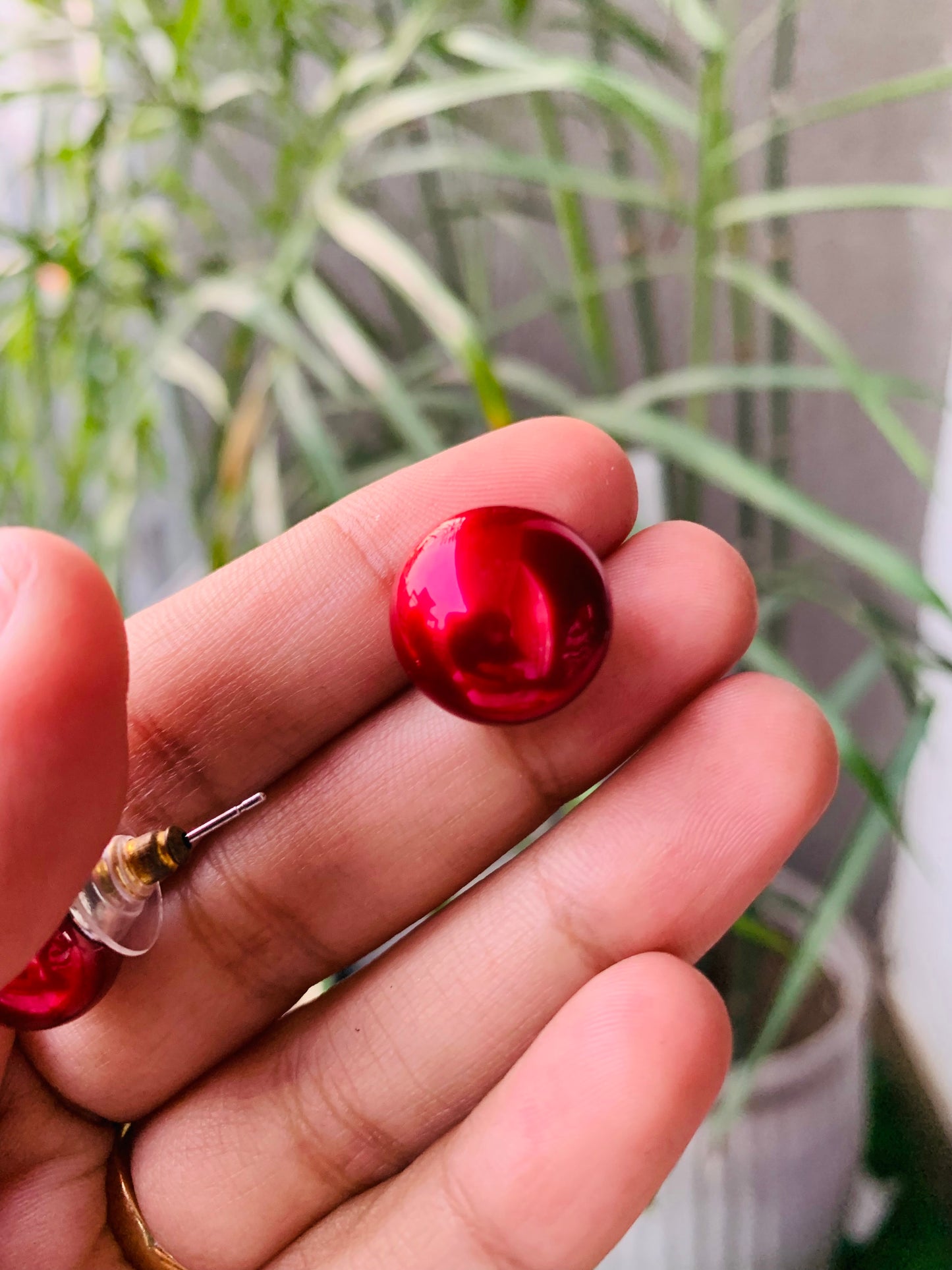 Matt Round Pearl Studs