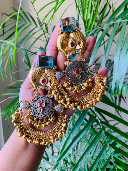 Jumbo Jaipuri Chandbali Earrings