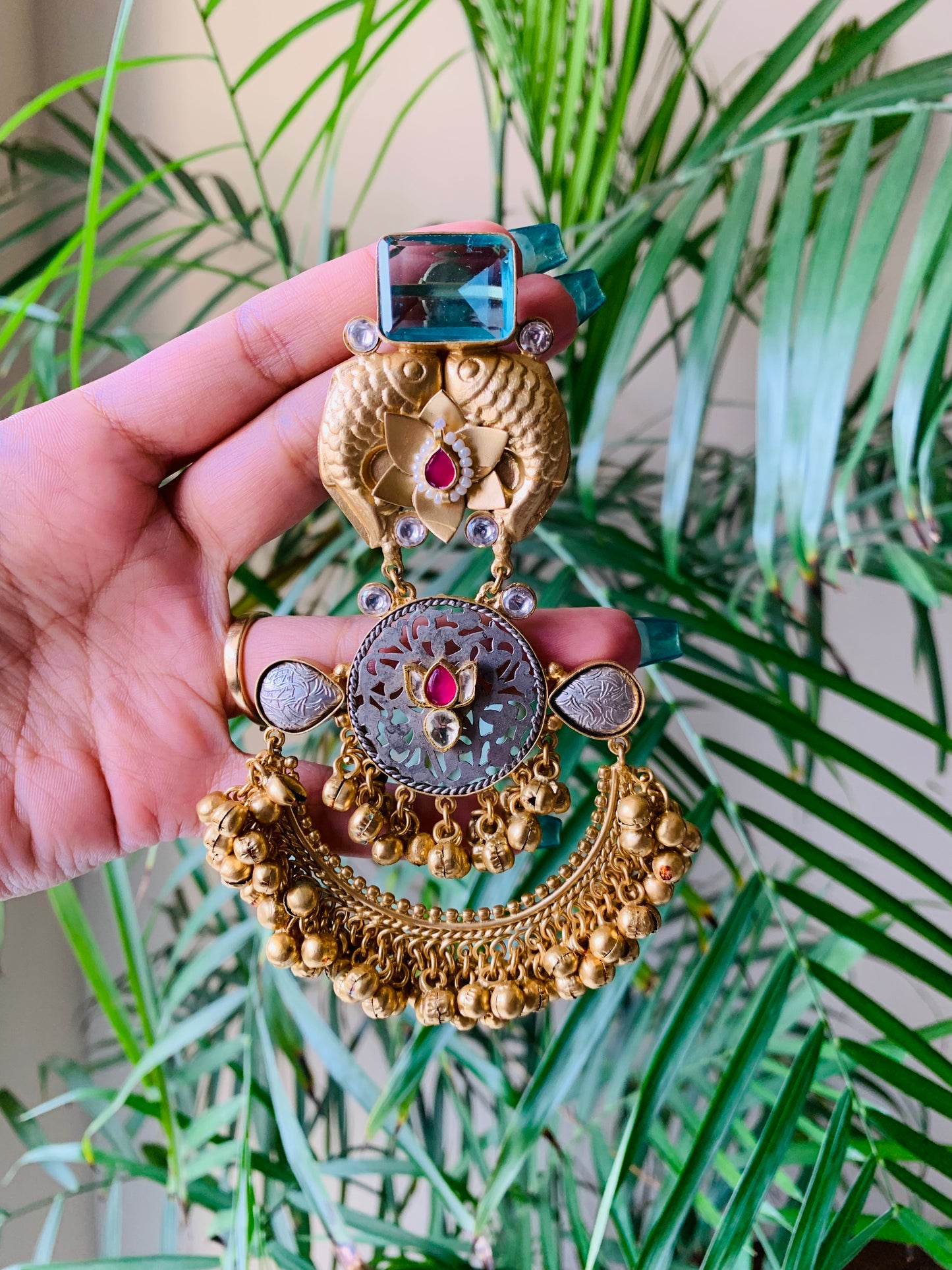 Jumbo Jaipuri Chandbali Earrings