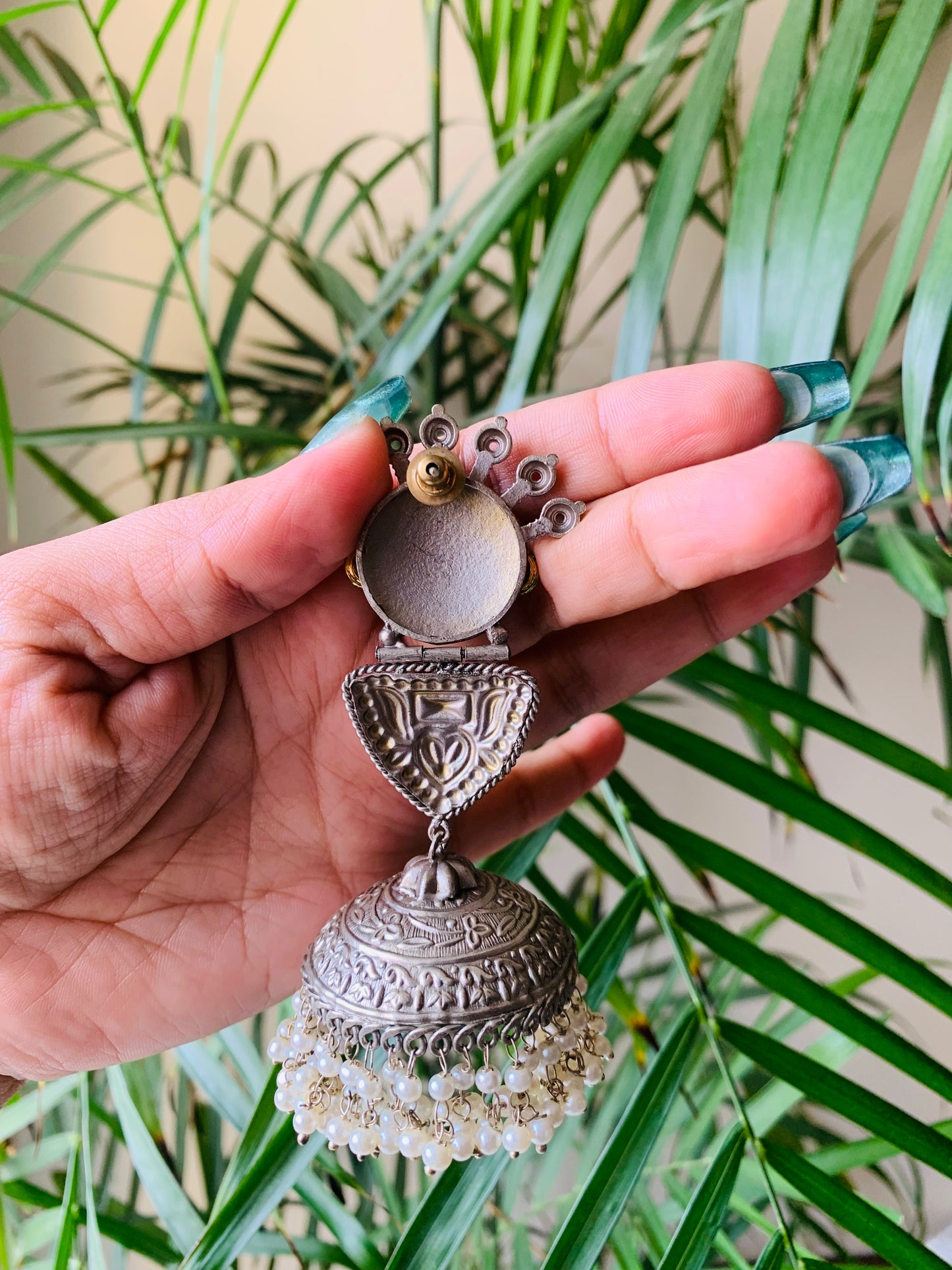 Jumbo Peacock Jaipuri Jhumka Earrings