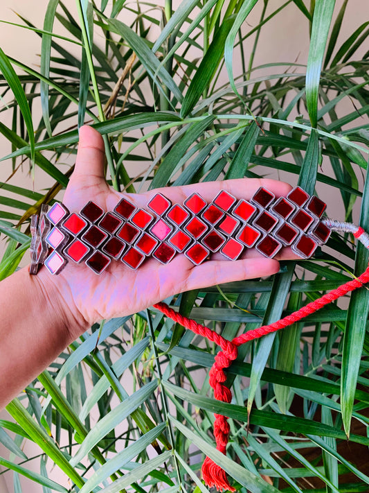 Square shaped Glass Choker