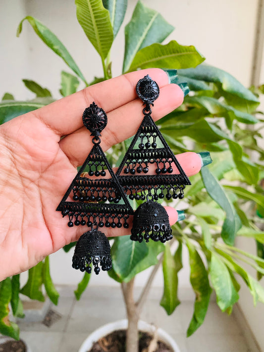 Black Triangle Drop Jhumka