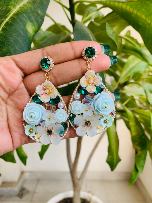 Tear Drop Flower Earrings