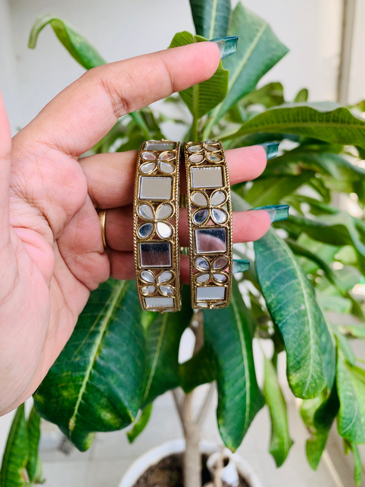 Mirror Matte Gold Bangles