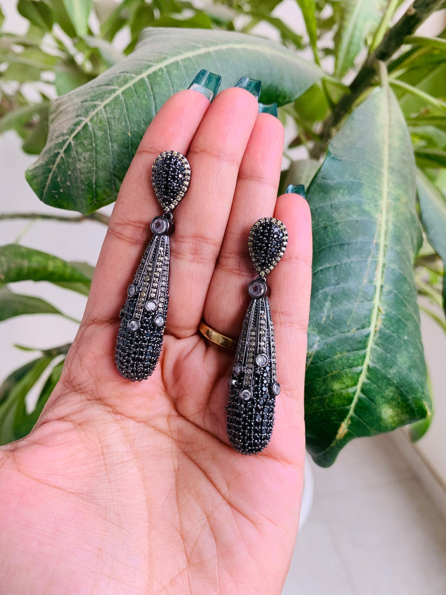 Long Style American Diamond Danglers