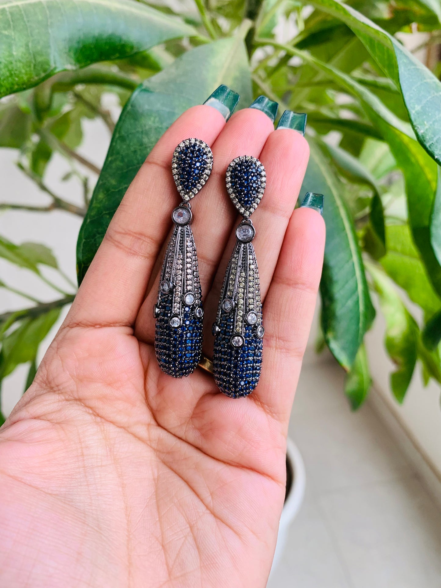 Long Style American Diamond Danglers