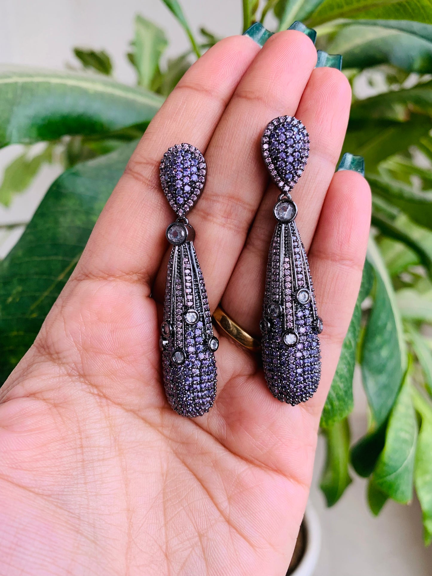 Long Style American Diamond Danglers