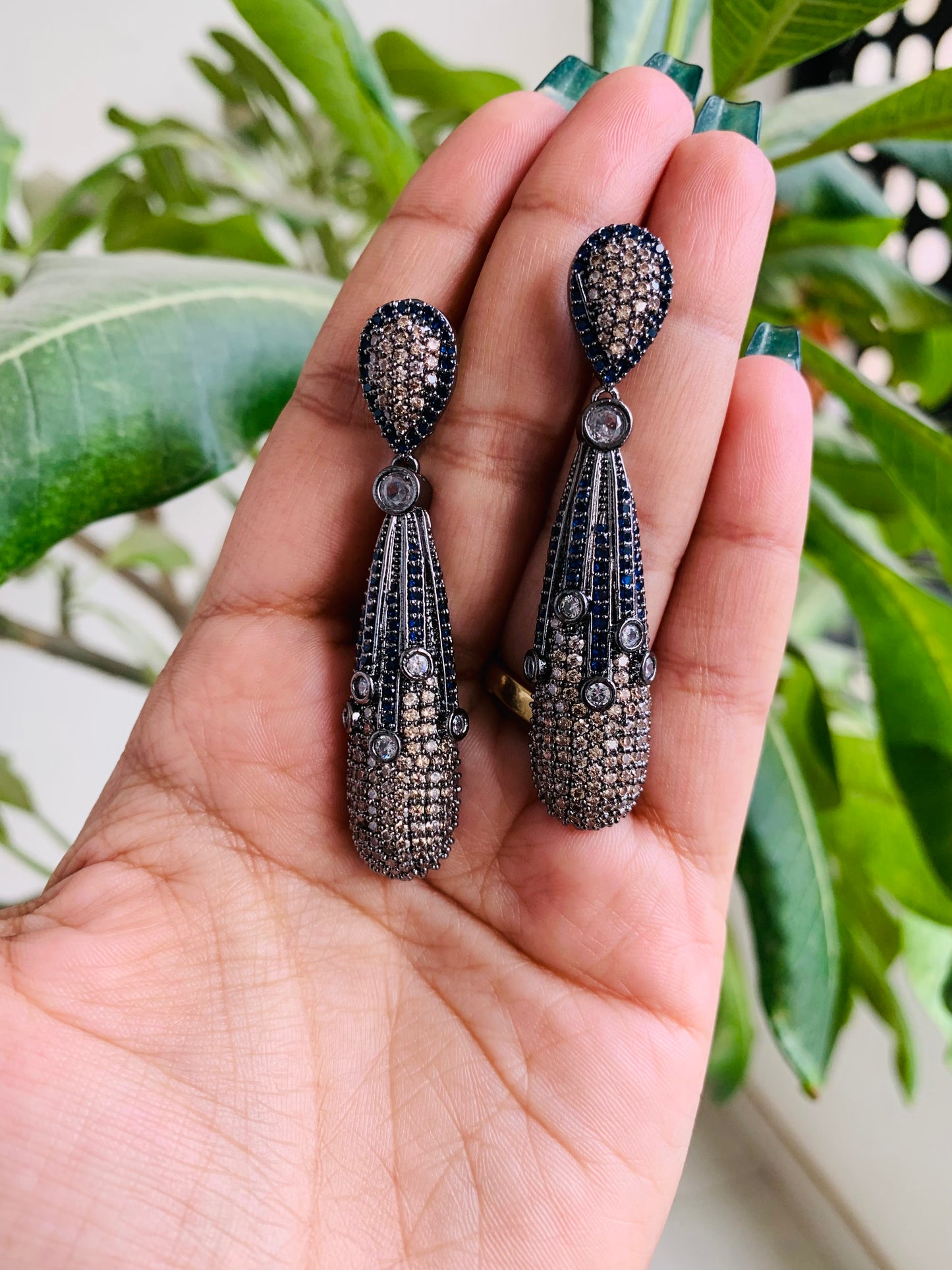 Long Style American Diamond Danglers