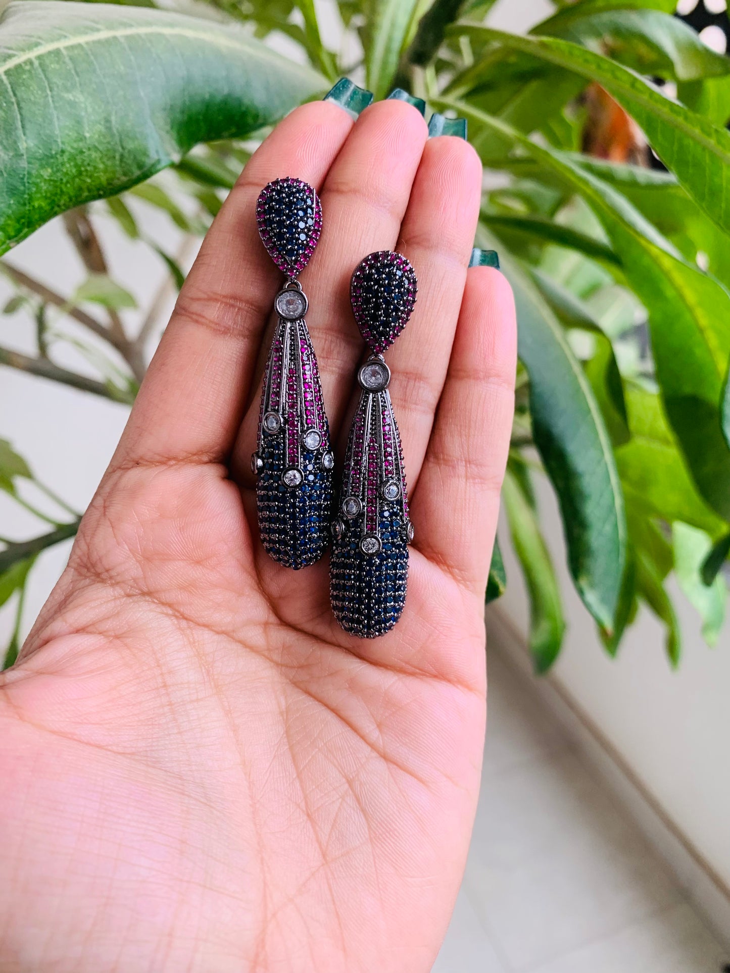 Long Style American Diamond Danglers