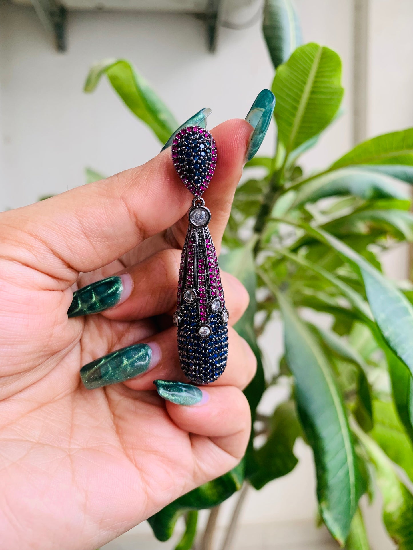 Long Style American Diamond Danglers