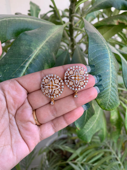 Elegant Golden AD Studs – Everyday Wear