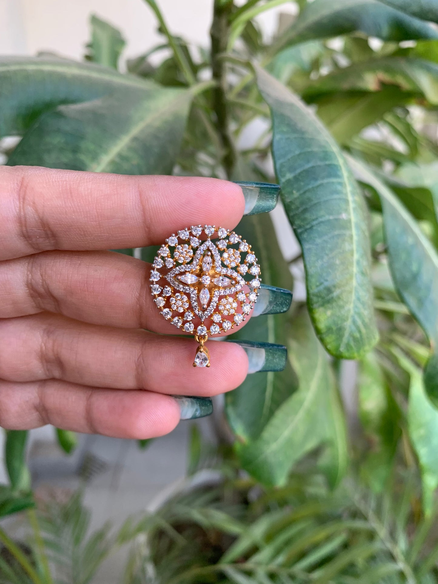 Elegant Golden AD Studs – Everyday Wear