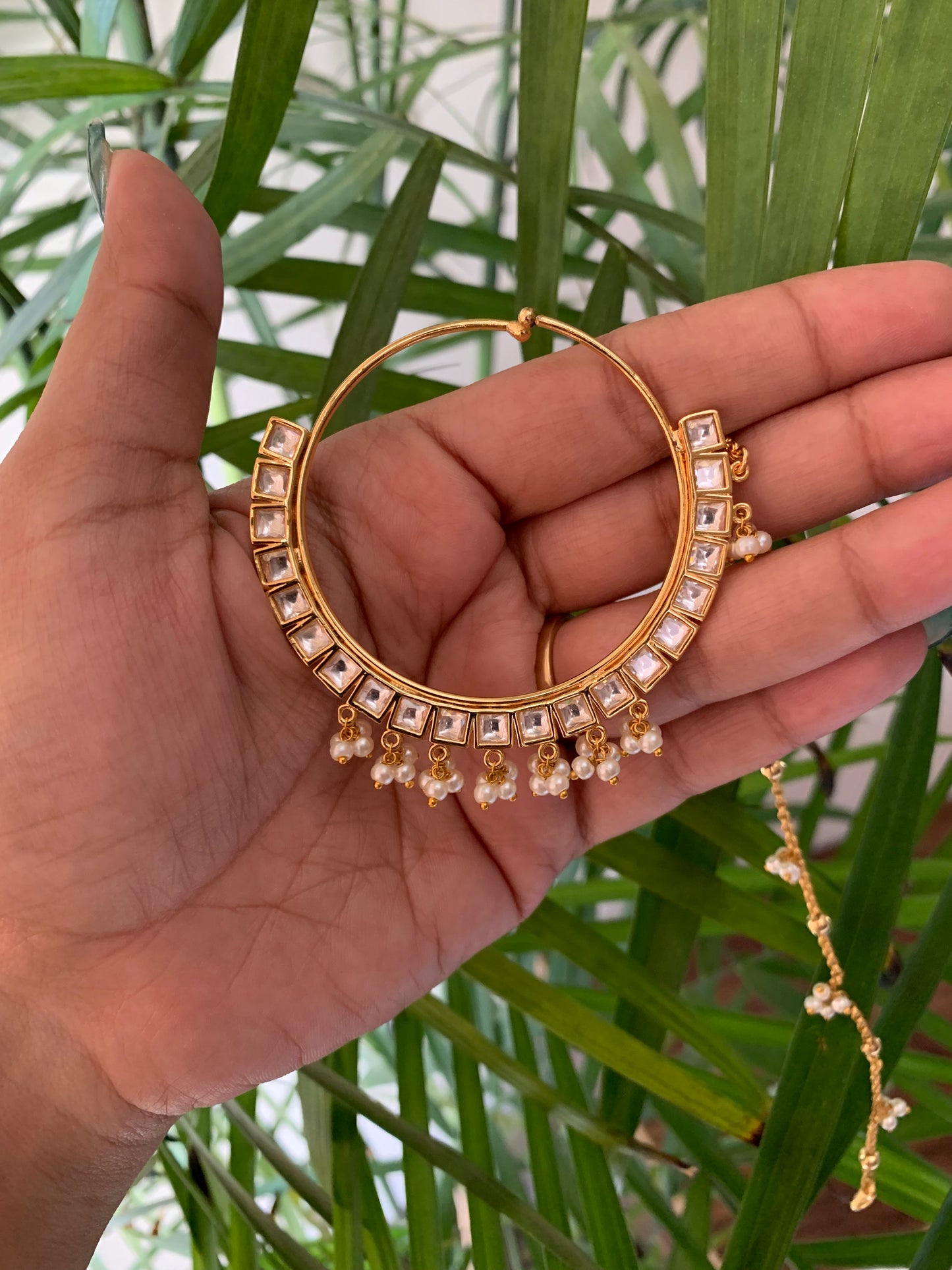 Elegant Kundan Nosering (Nath)