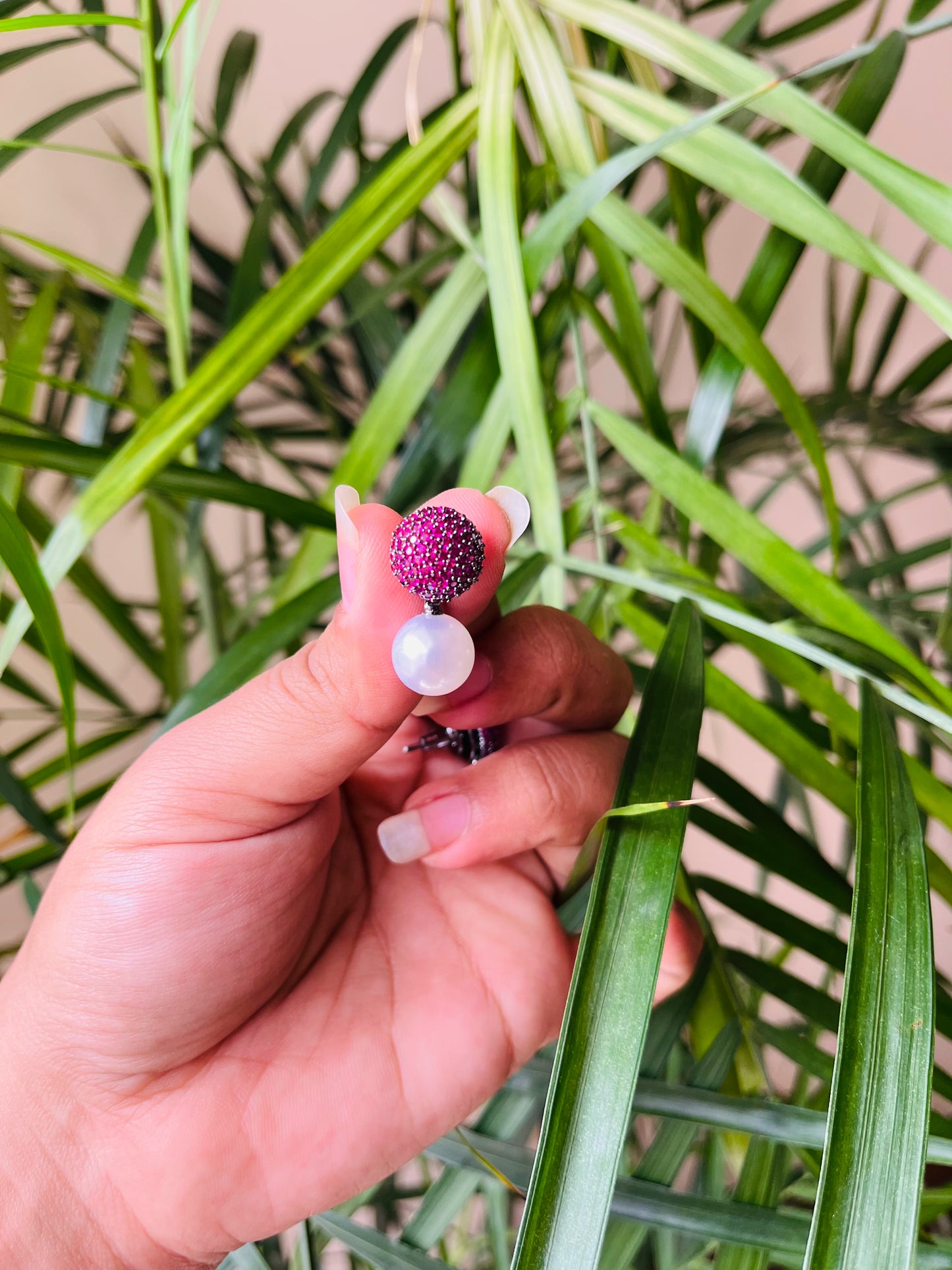 Micro AD Small Studs with Pearl Drop