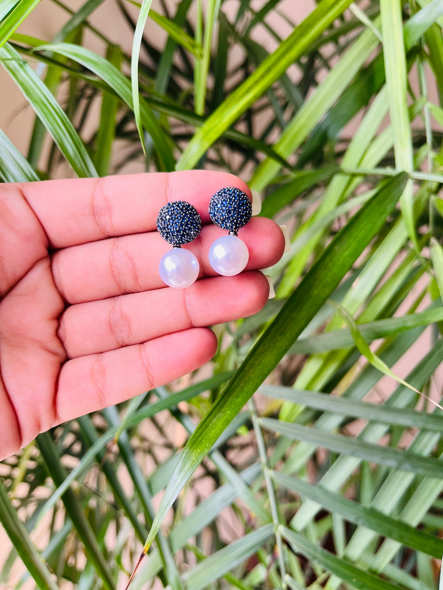 Micro AD Small Studs with Pearl Drop
