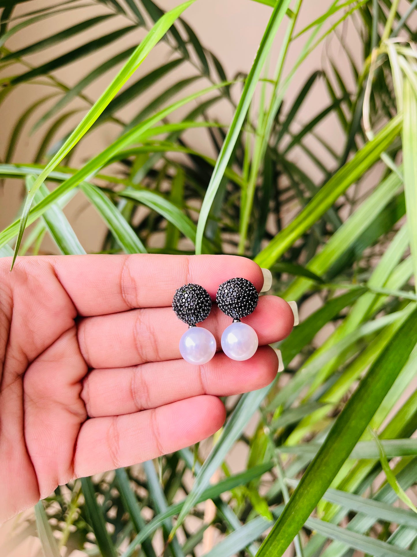 Micro AD Small Studs with Pearl Drop
