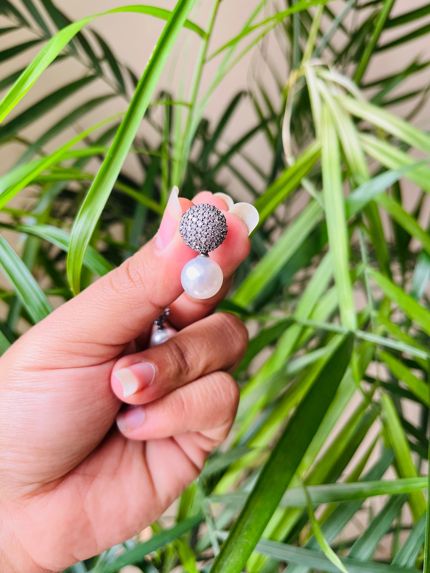 Micro AD Small Studs with Pearl Drop