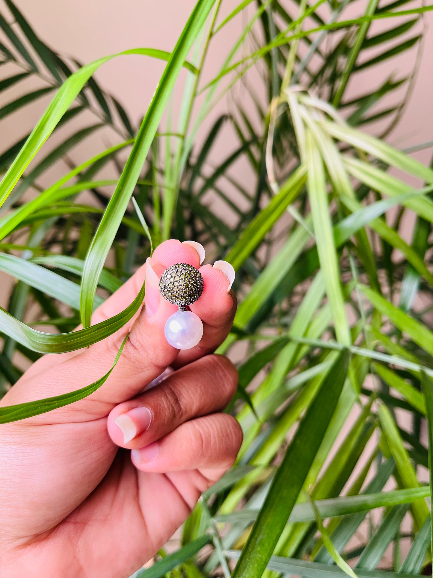 Micro AD Small Studs with Pearl Drop