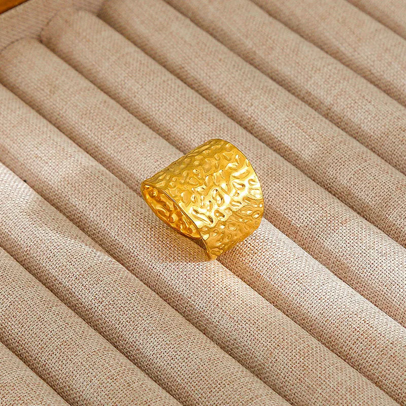 Golden Artisan Cuff Ring