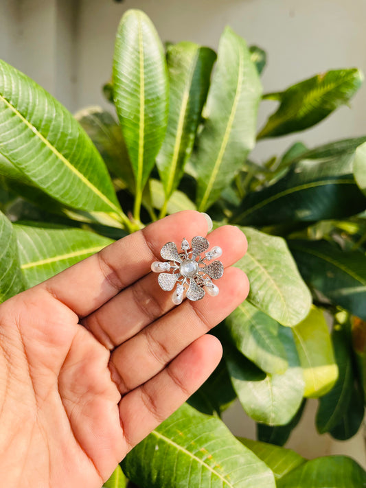 Pearl and Micro AD Designer earring