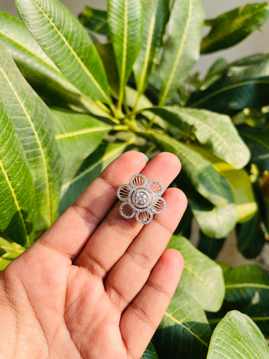 Flower Shaped Stunning AD Ring