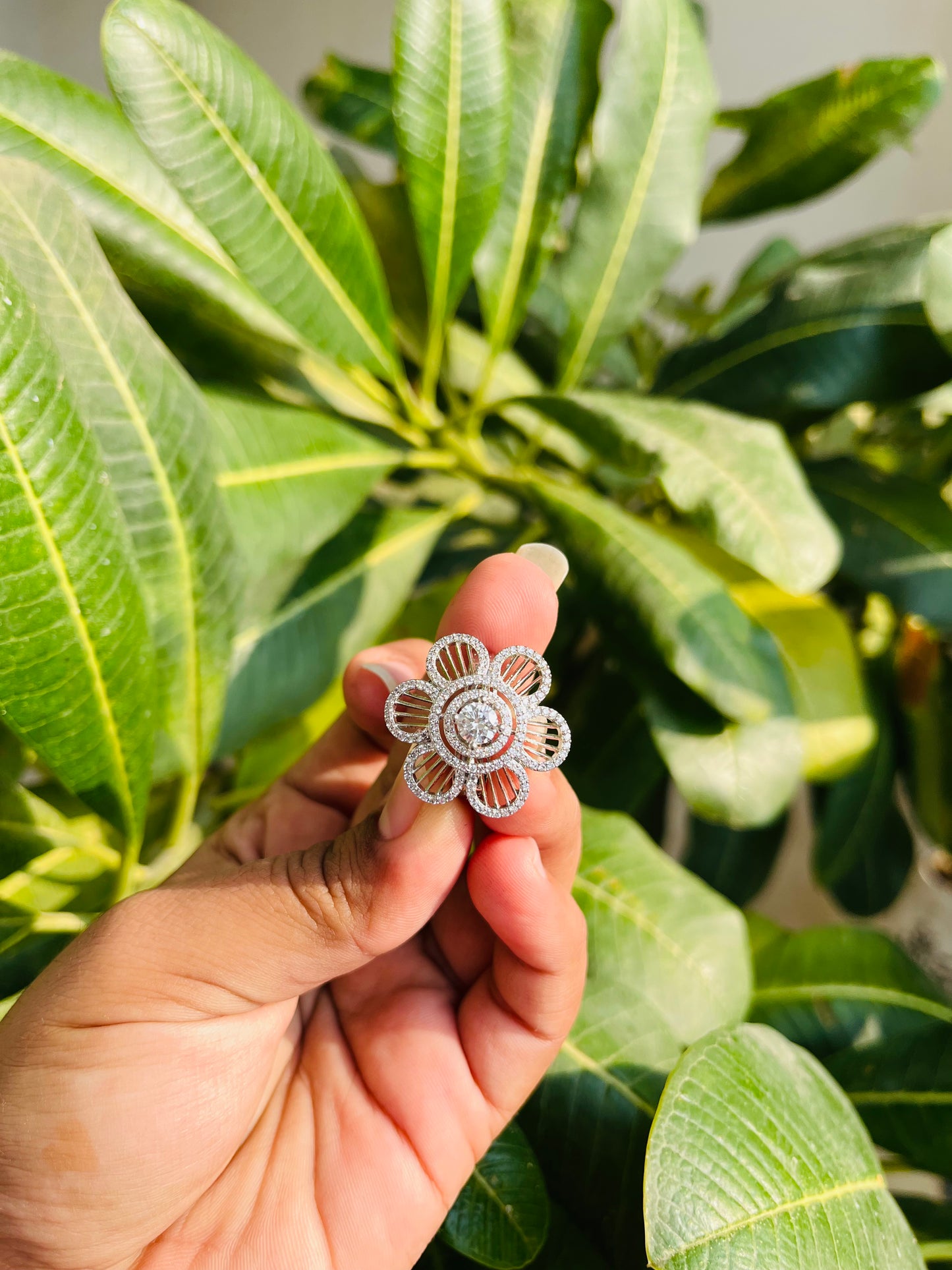Flower Shaped Stunning AD Ring