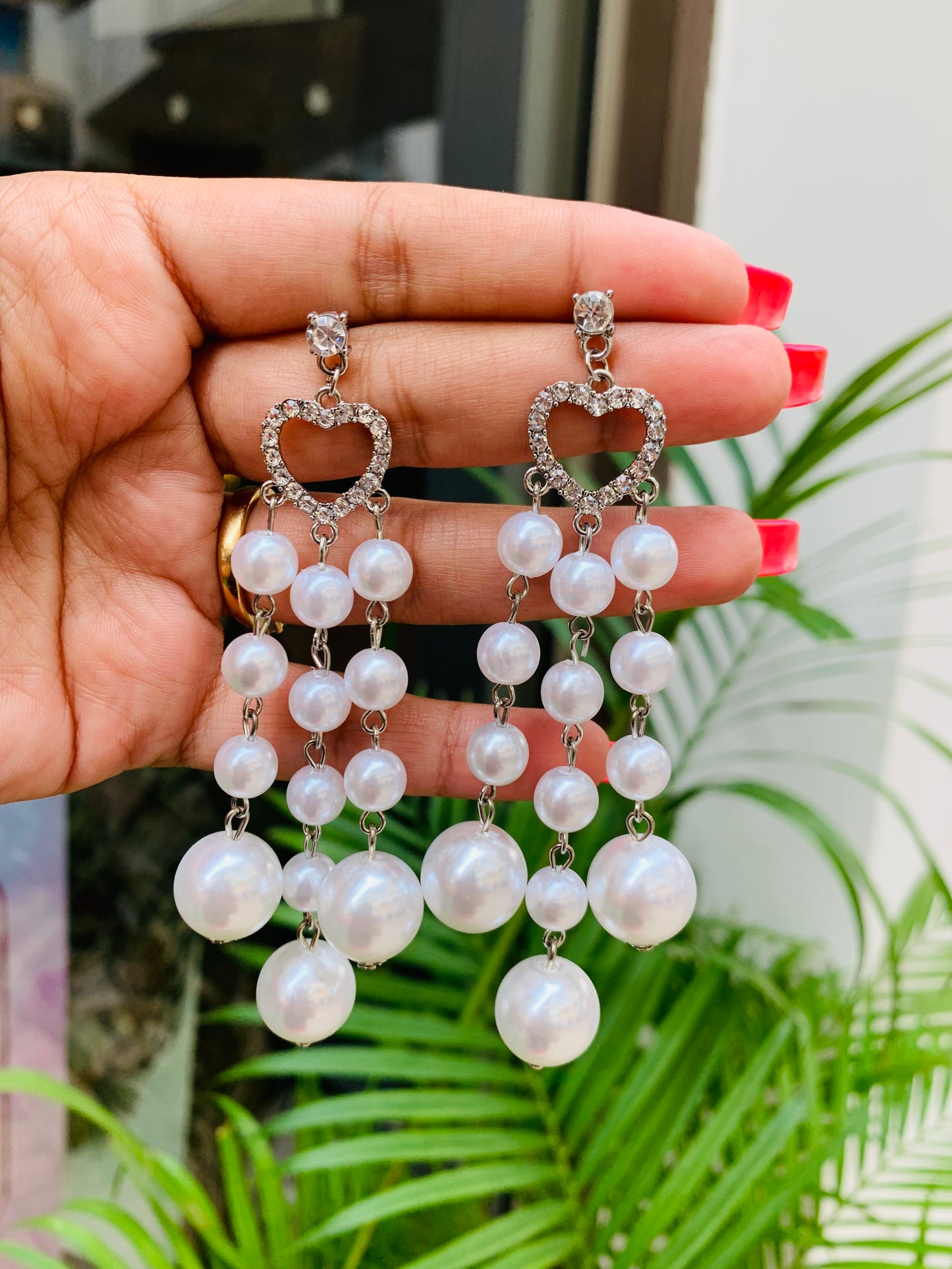 White Pearl Danglers