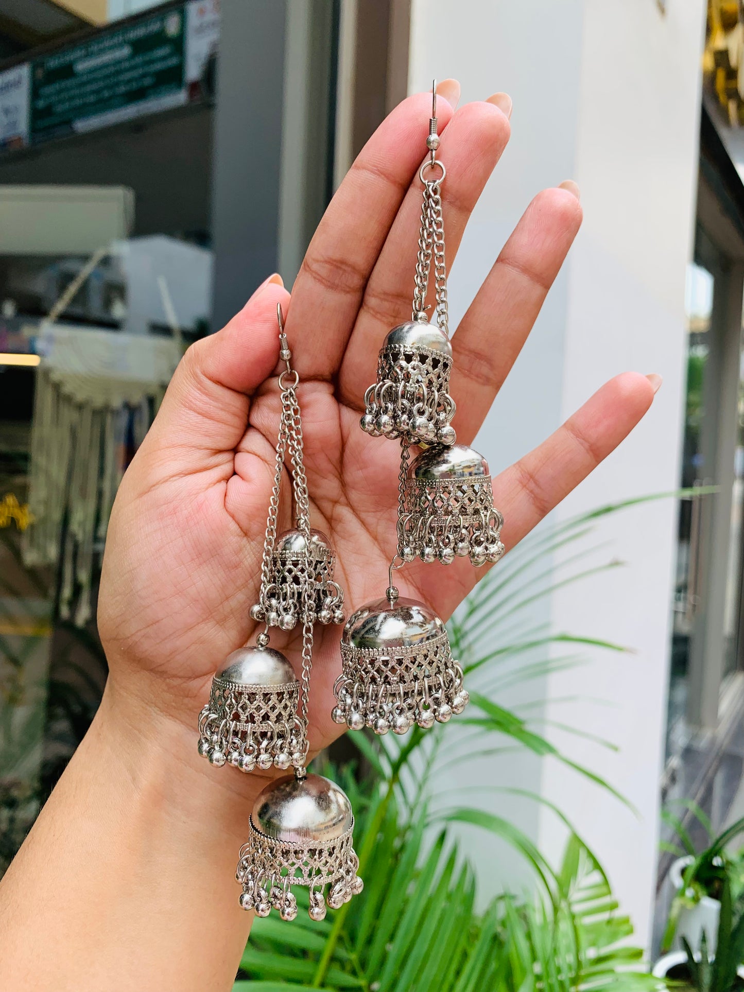 Three Layered Oxidized Jhumka