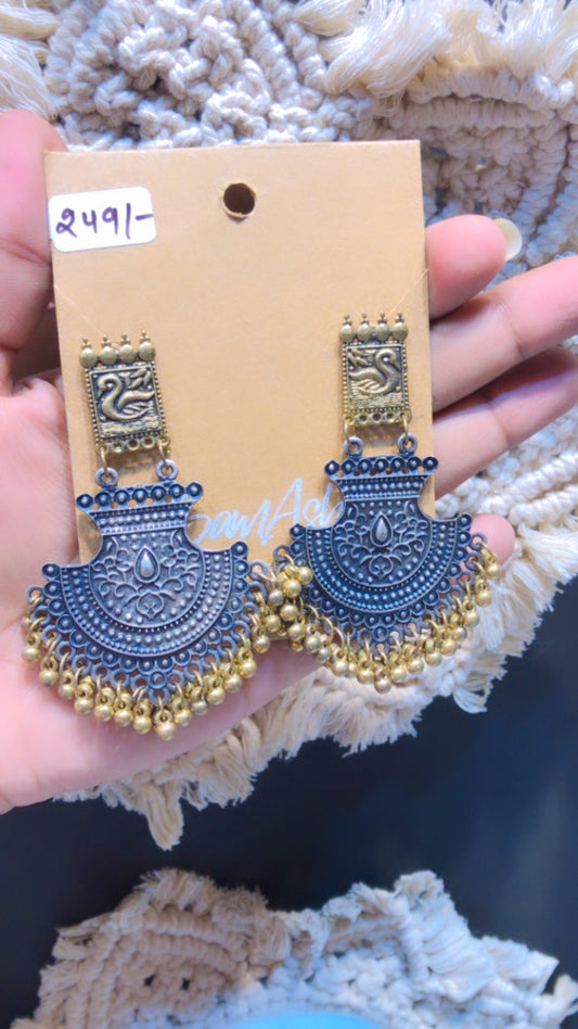 Dual Tone Peacock Studs