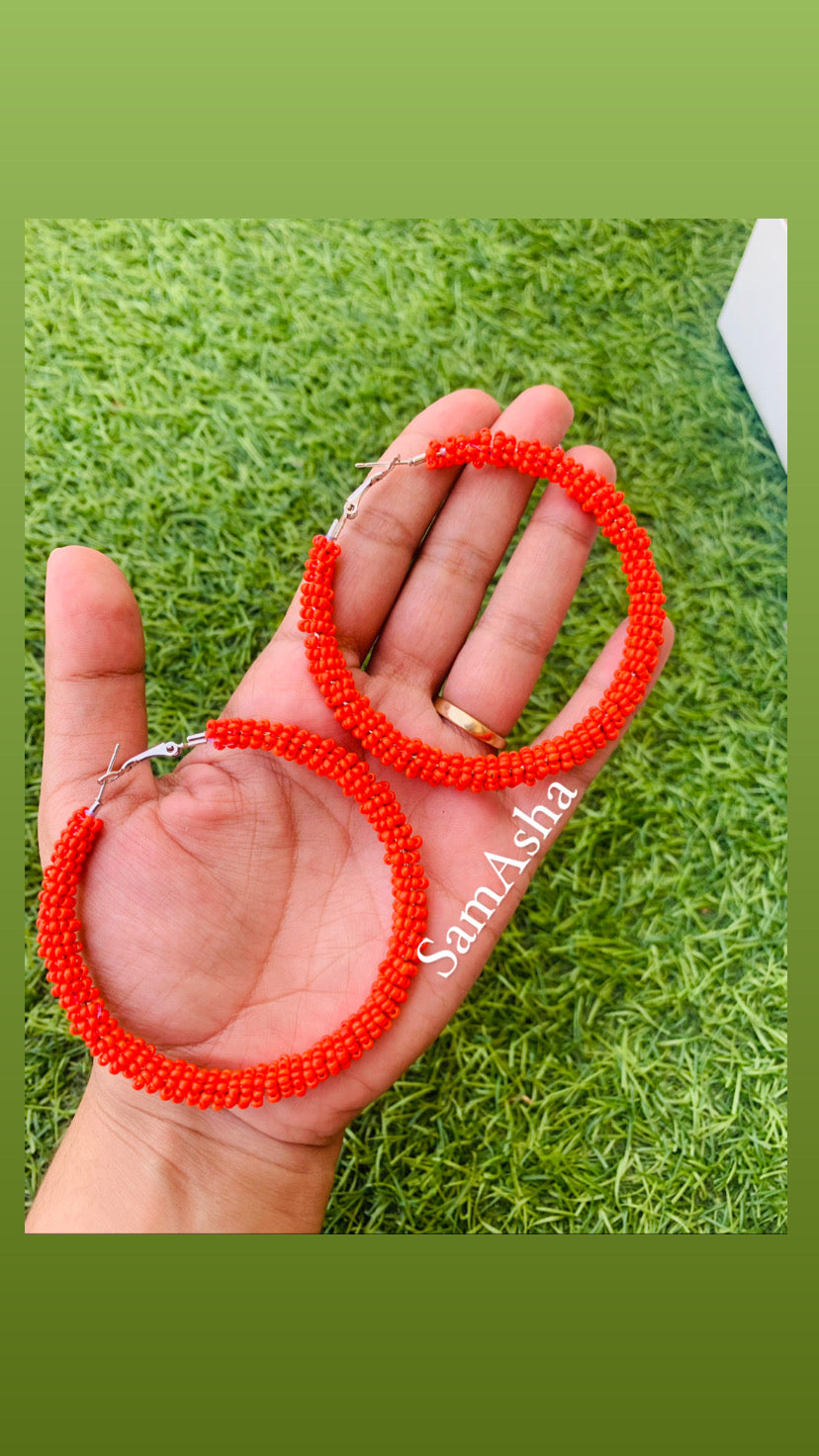Beaded Hoops