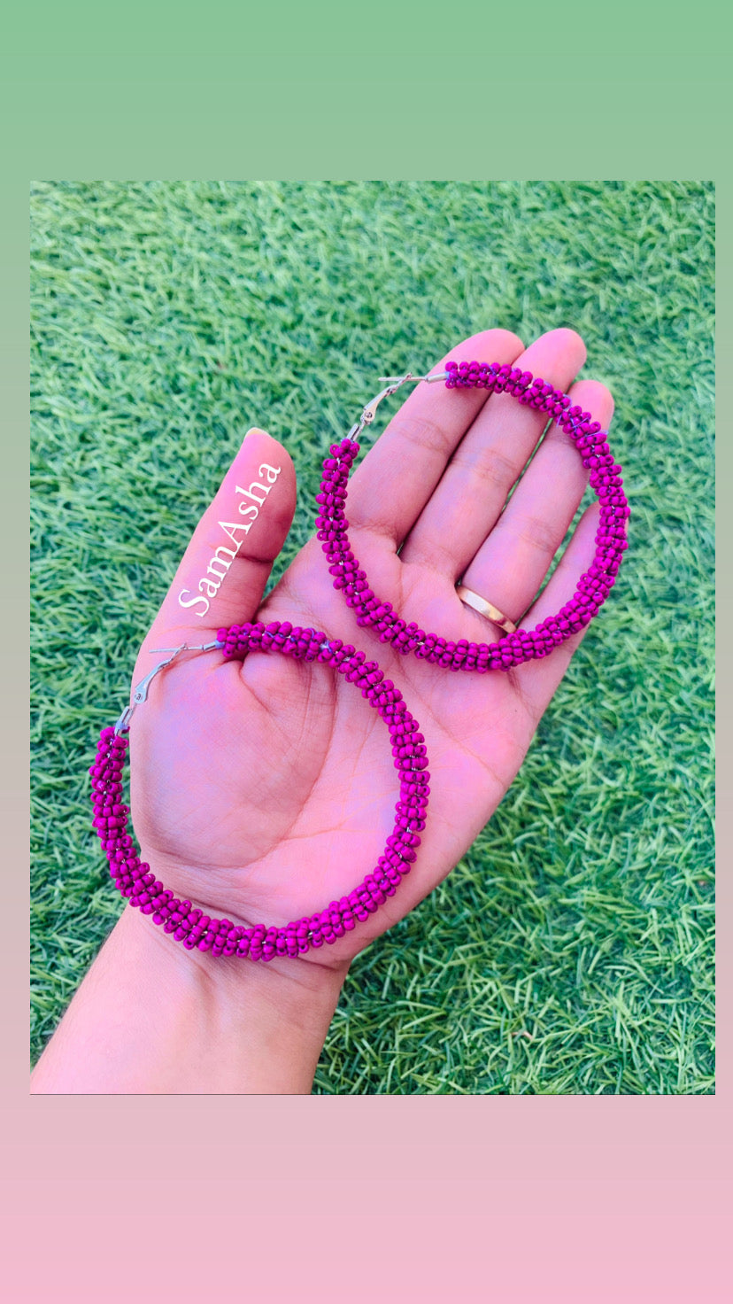 Beaded Hoops