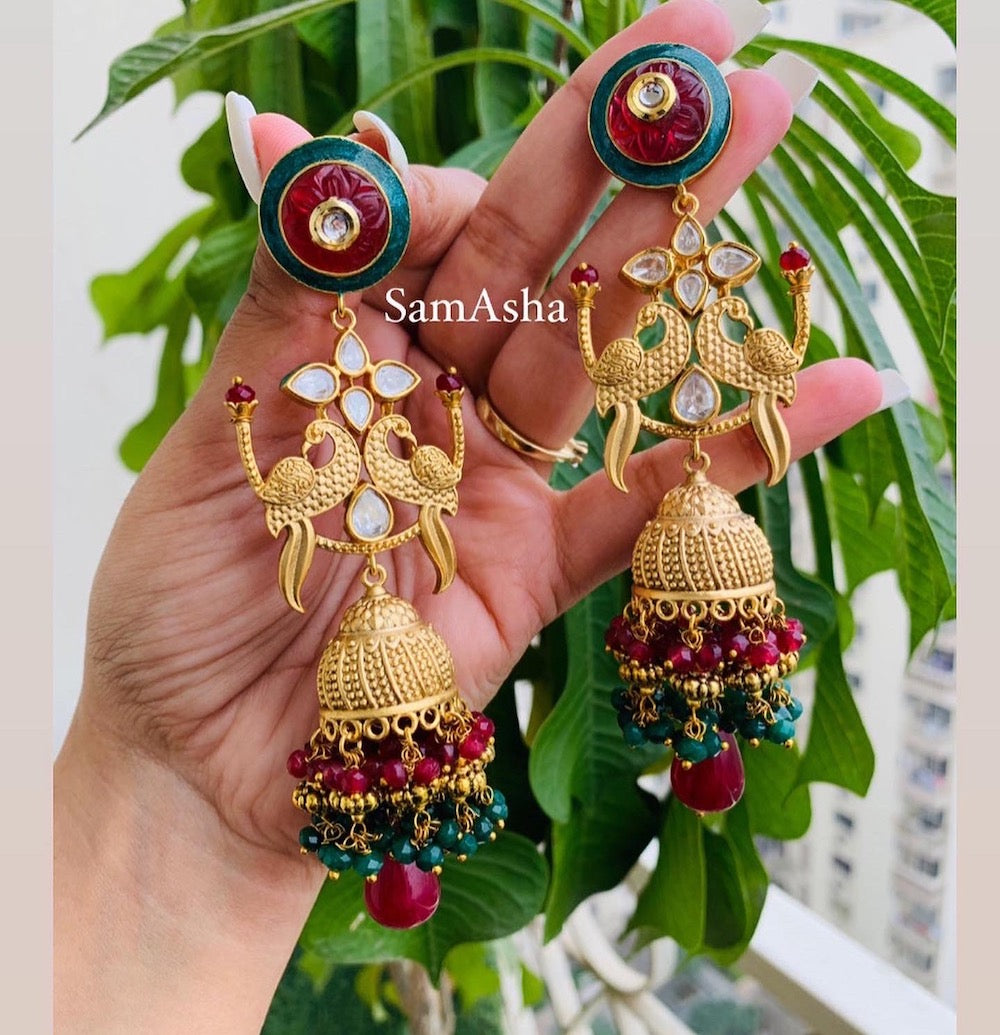 Jhumka look hot sale