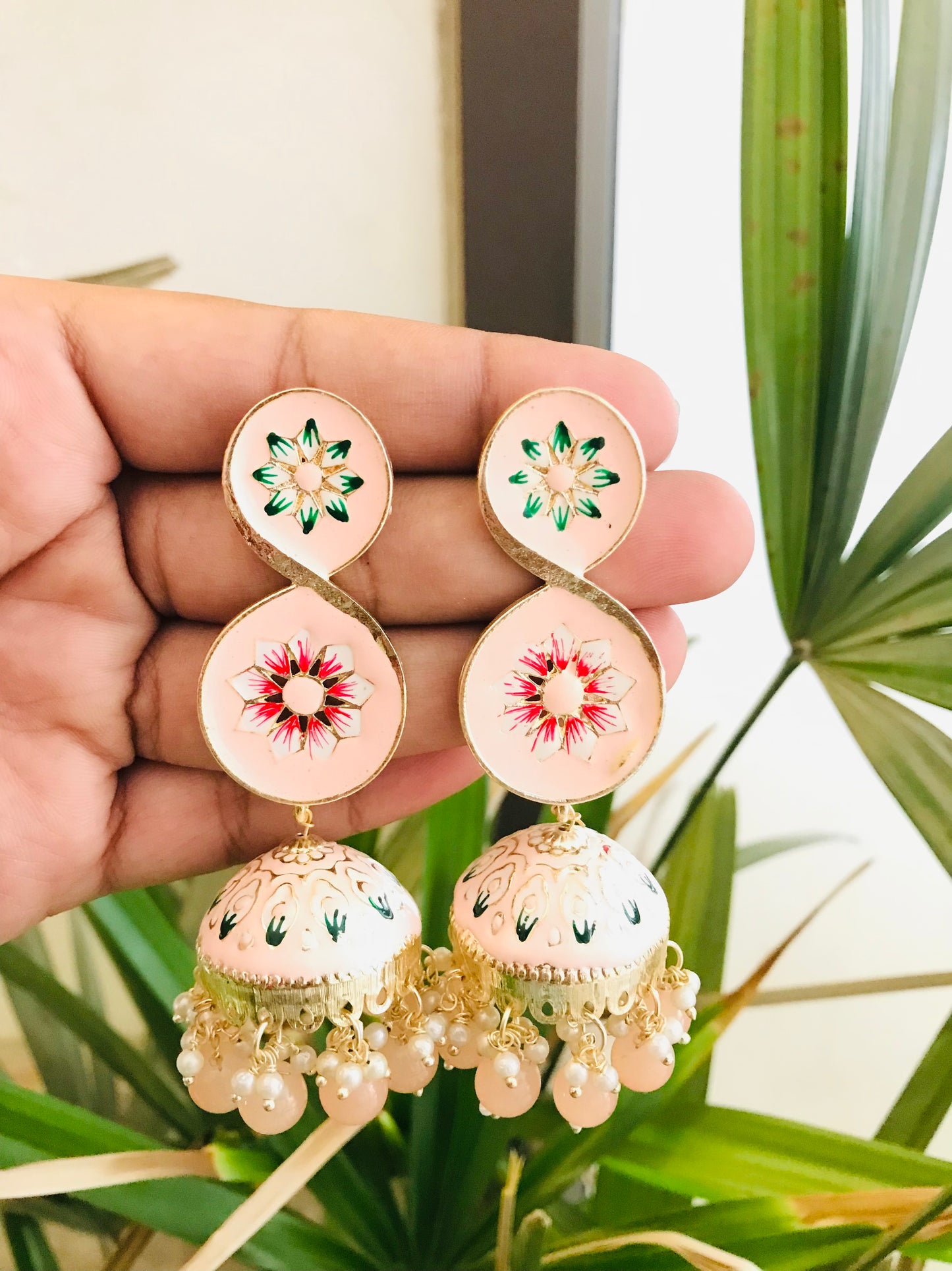Designer Meenakari Jhumkas