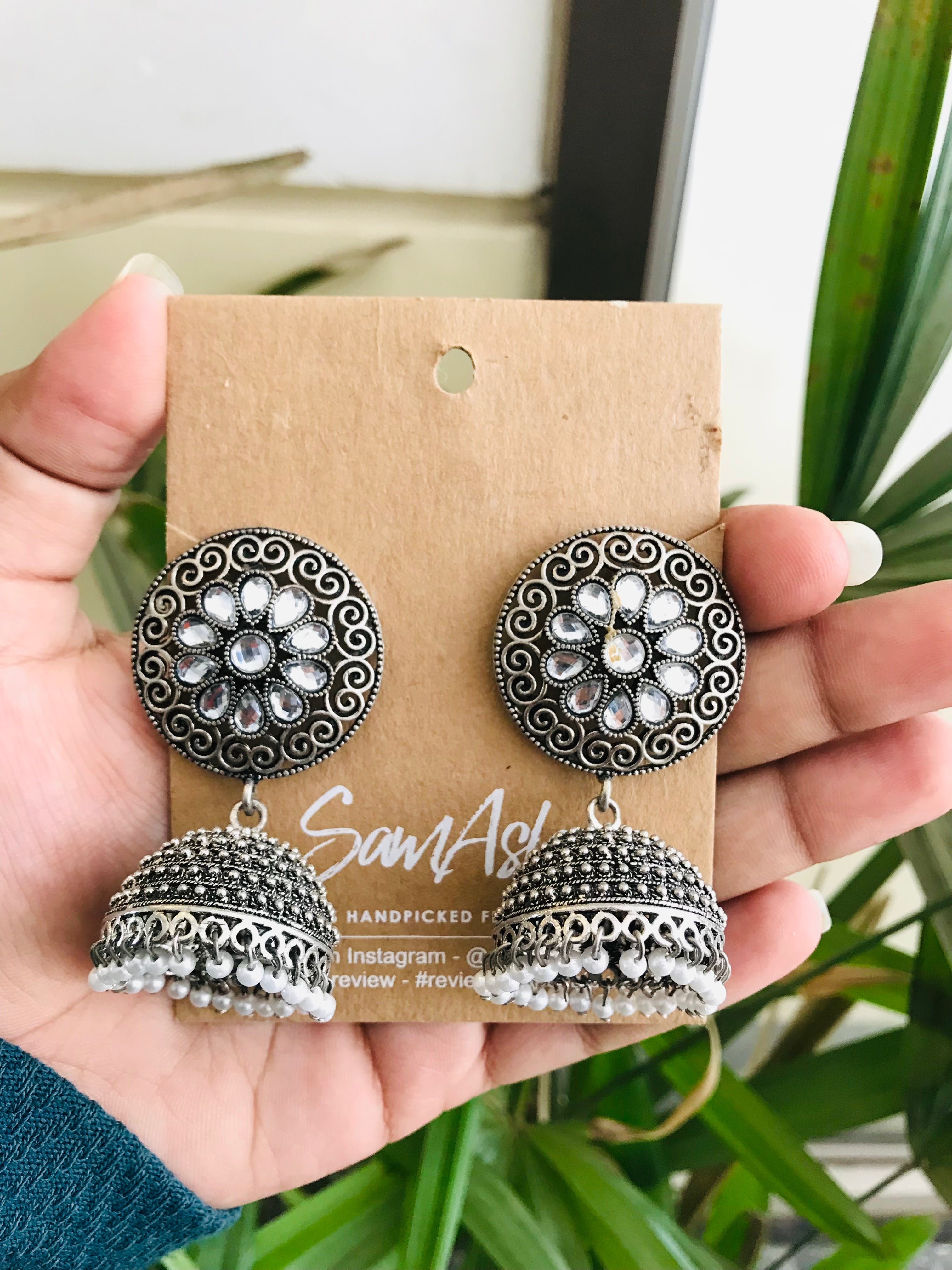 Big silver earrings deals online