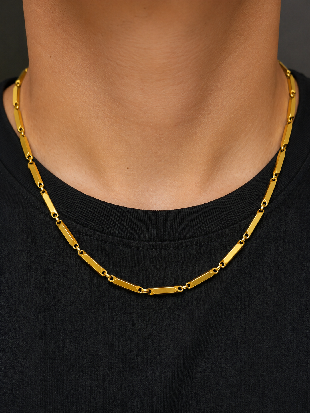 Anti Tarnish Gold Bar Link Chain