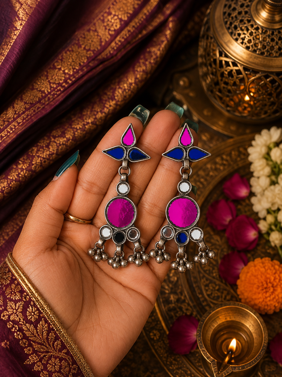 Naaz Afghani Glass Earrings
