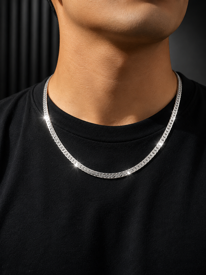 Anti Tarnish Silver Cuban Chain