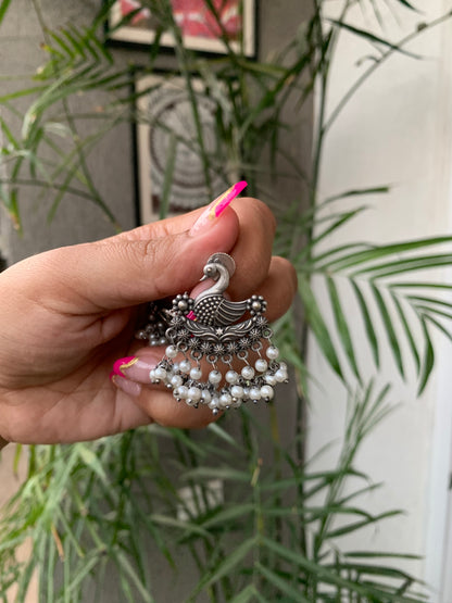 Peacock Pearl Drops Studs