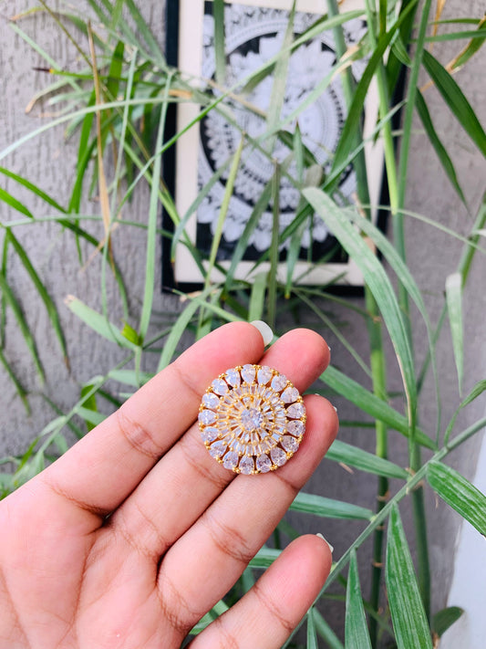 Luxury Floral CZ Ring for Weddings & Parties