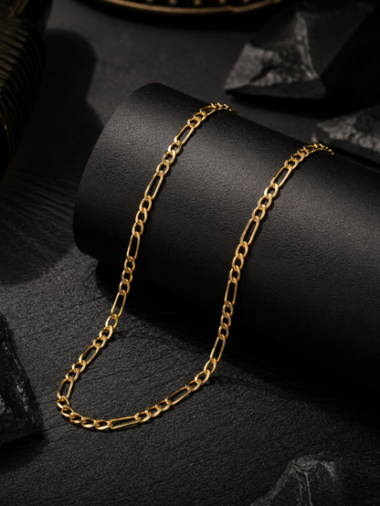 Anti Tarnish Gold Figaro Link Chain