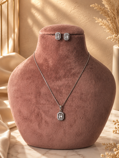 Crystal AD Necklace & Earrings Set