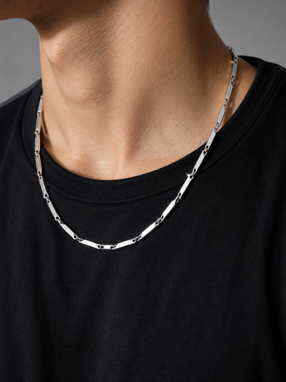 Anti Tarnish Silver Bar Link Chain