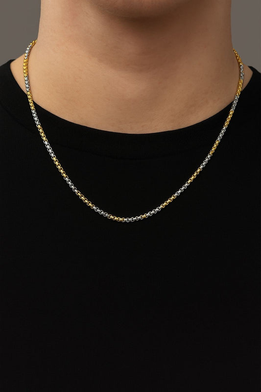 Box Link Gold & Silver Chain for Men